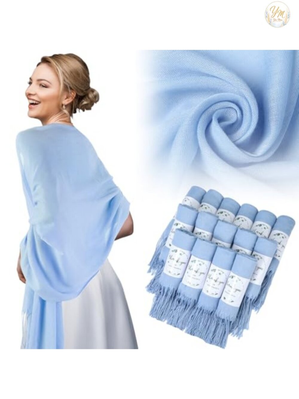 Wedding Shawl Scarf Wraps for Women Bulk Soft Tassels Polyester